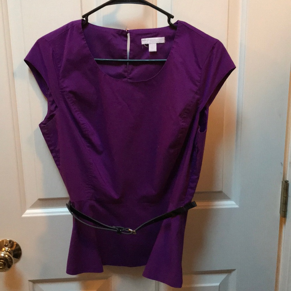 Purple belted blouse